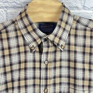Pendleton Men Sir Pendleton Plaid Pure Virgin Wool Long Sleeve Shirt Size Large